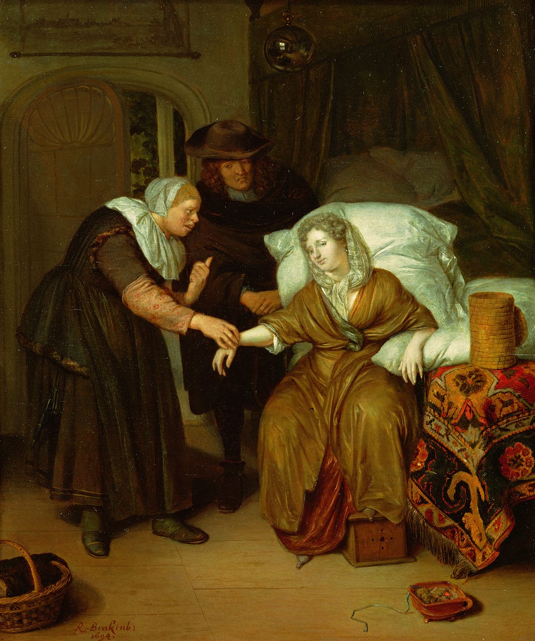 A Maid taking a lady