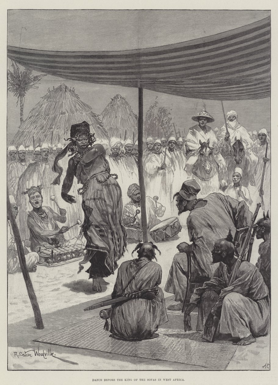 Dance before the King of the Sofas in West Africa by Richard Caton Woodville junior