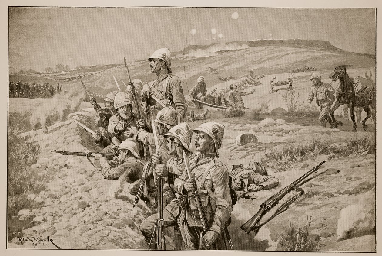 Fix bayonets! Repelling an attack from the trenches around Ladysmith by Richard Caton Woodville junior