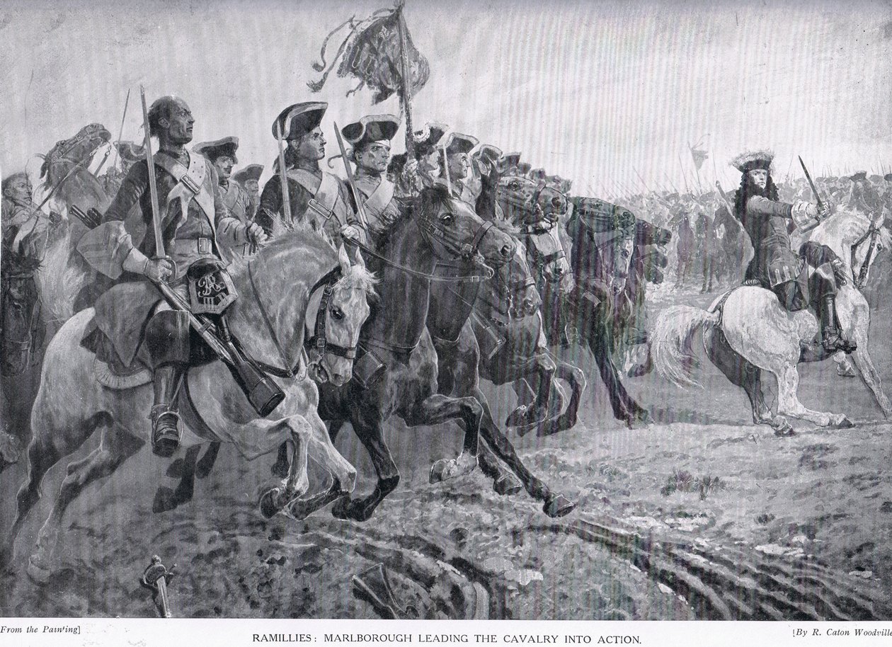Ramillies: Marlborough Leading the Cavalry into Action, c.1910 by Richard Caton Woodville