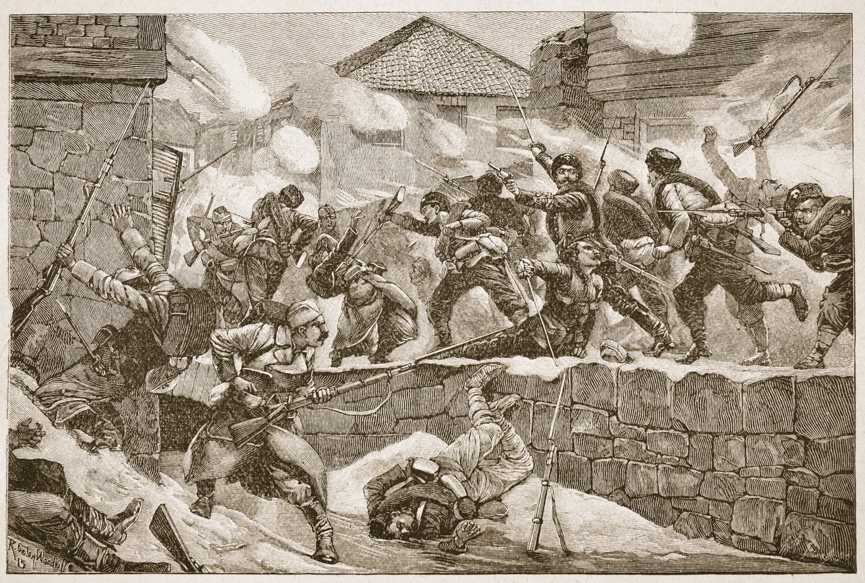 The Gross of the Bulgarian Column Made a Dashing Assault Upon the Town, Illustration from 