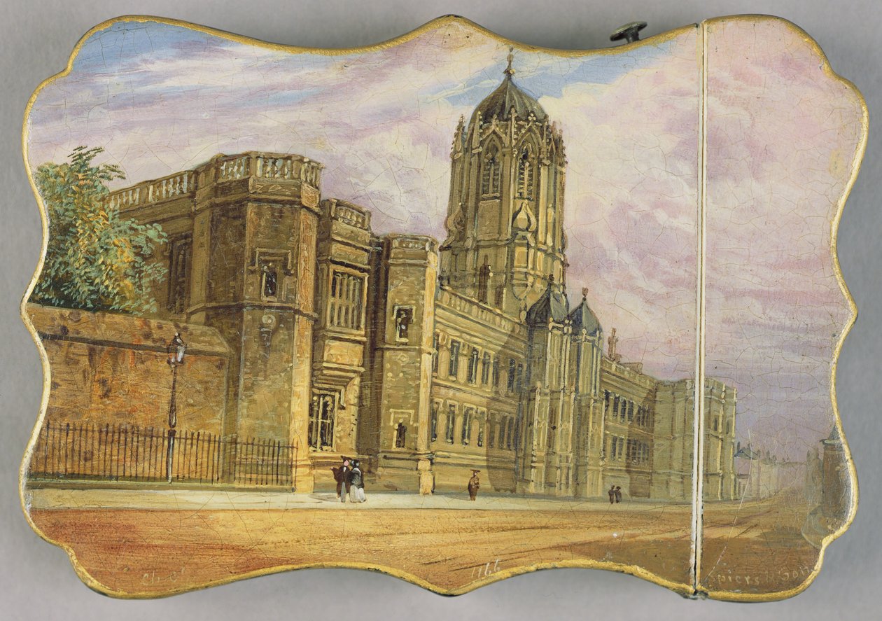 Victorian Card Case, with a Scene of Christ Church, Oxford and Tom Tower by Richard Phene and Benjamin W. Spiers