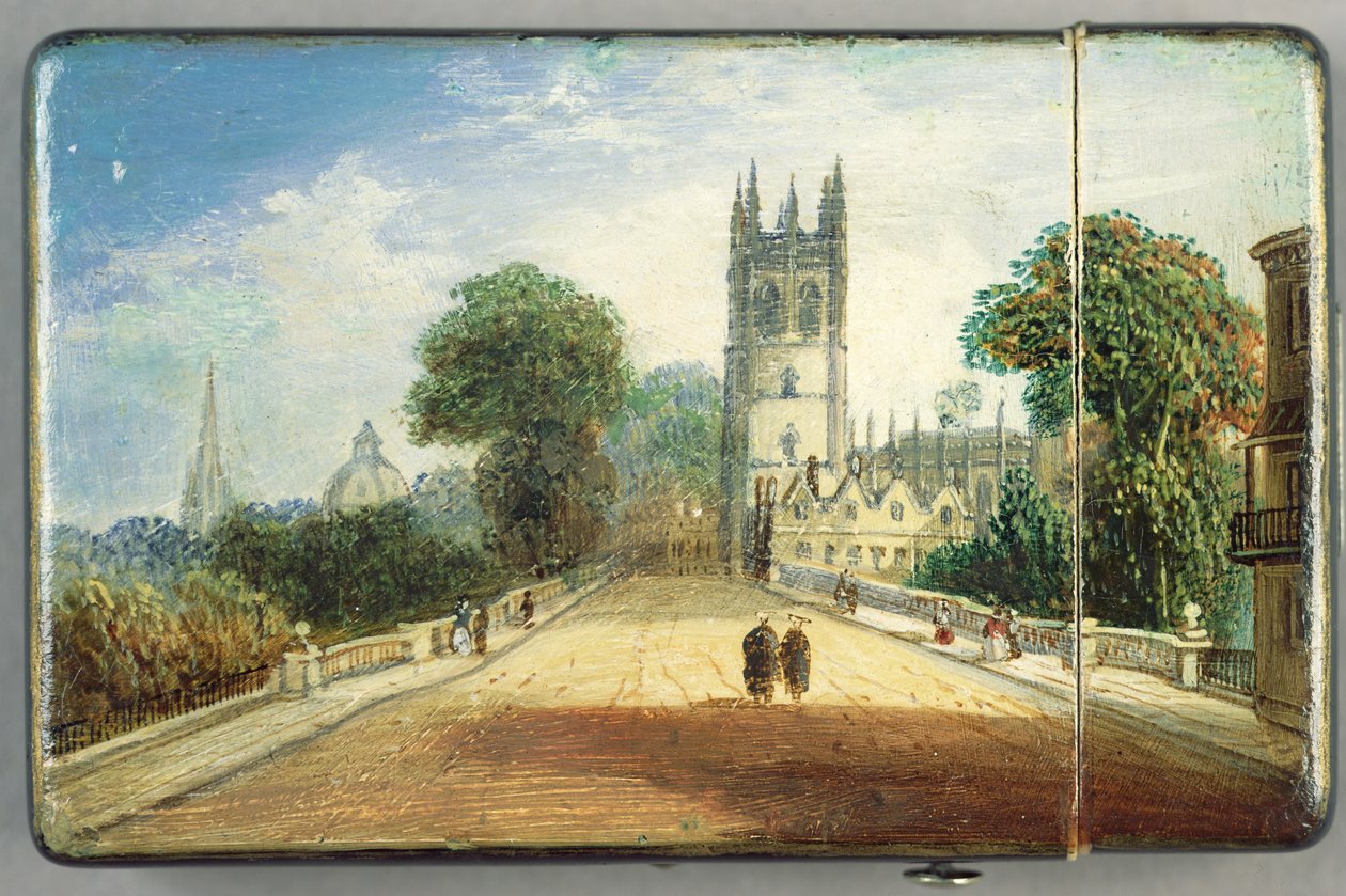 Victorian Card Case, with a Scene of Magdalen College, Oxford by Richard Phene and Benjamin W. Spiers