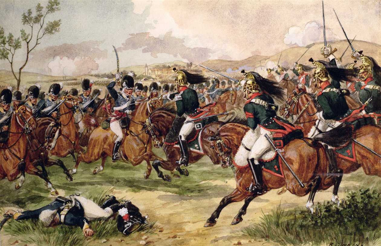 The 20th Light Dragoons at the Battle of Vimeiro, 21st August 1808 by Richard Simkin