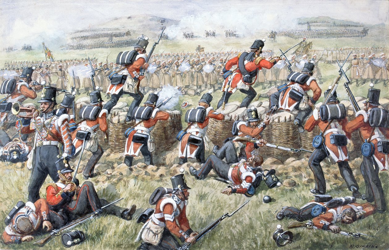 The 23rd Regiment Royal Welsh Fusiliers at the Battle of the Alma on 20th September, 1854 by Richard Simkin