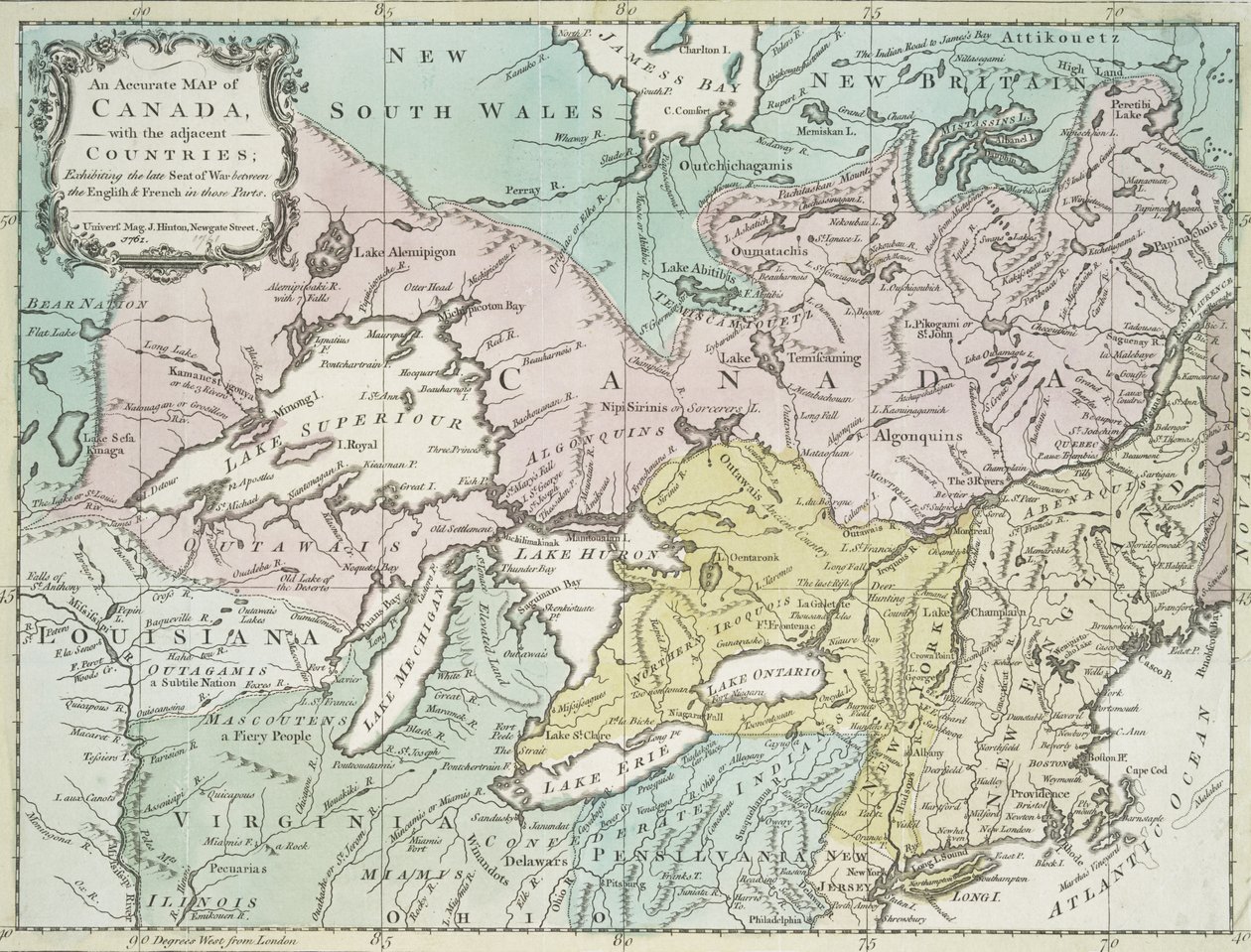 An Accurate Map of Canada, with the Adjacent Countries by Richard William Seale
