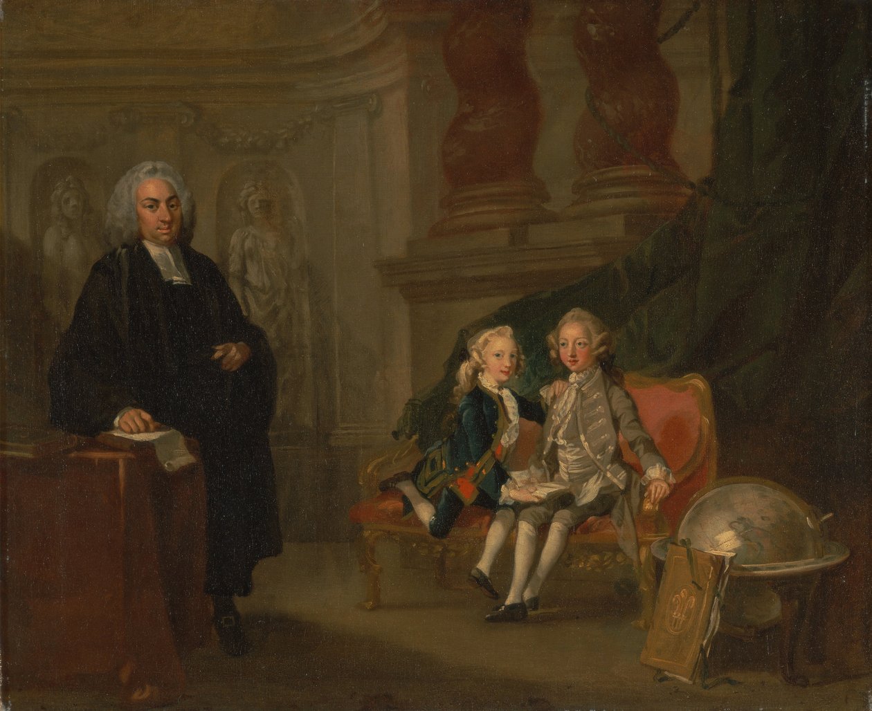 Prince George and Prince Edward Augustus, Sons of Frederick, Prince of Wales, with Their Tutor Dr. F... by Richard Wilson