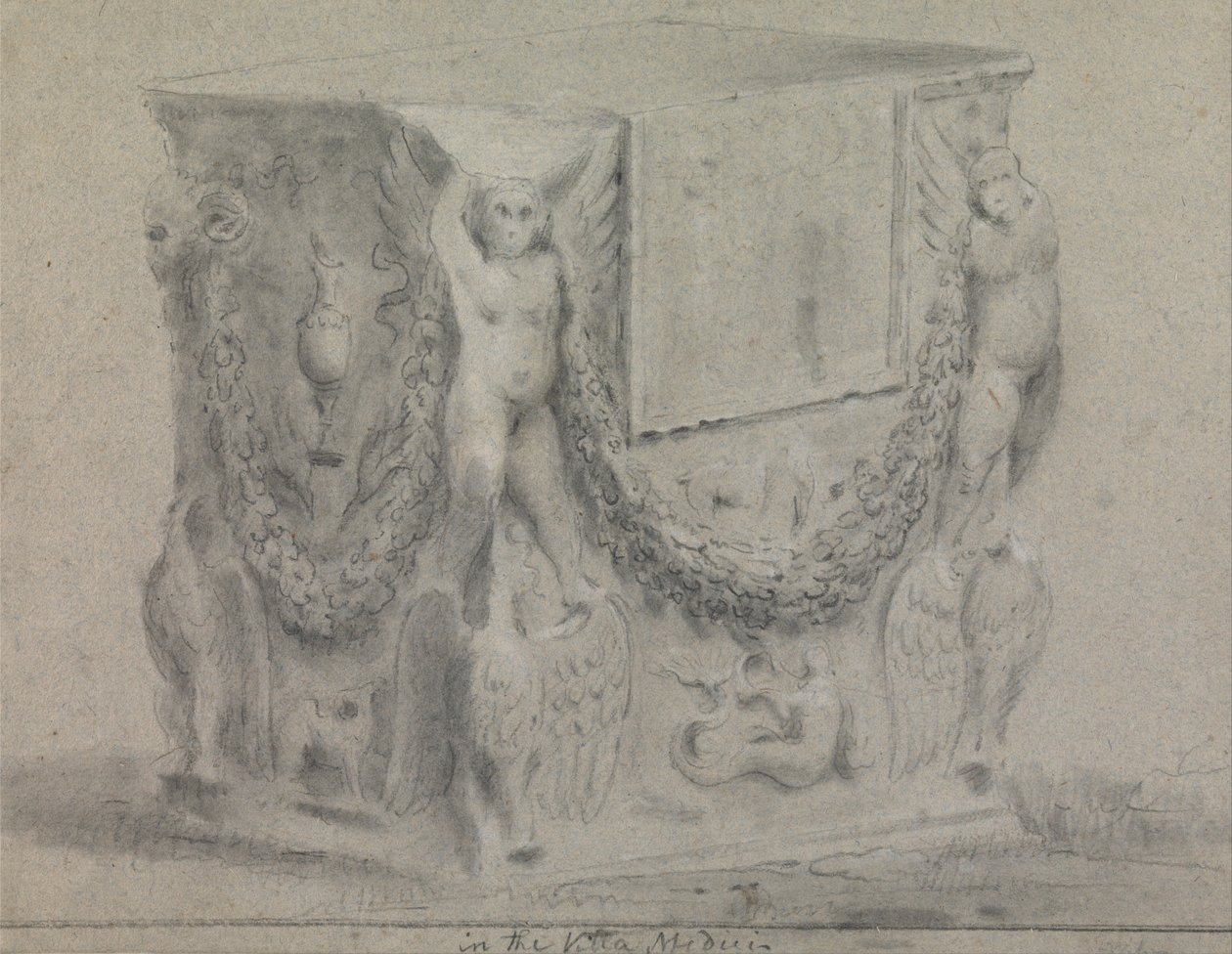 Sculpted Plinth in the Villa Medici by Richard Wilson