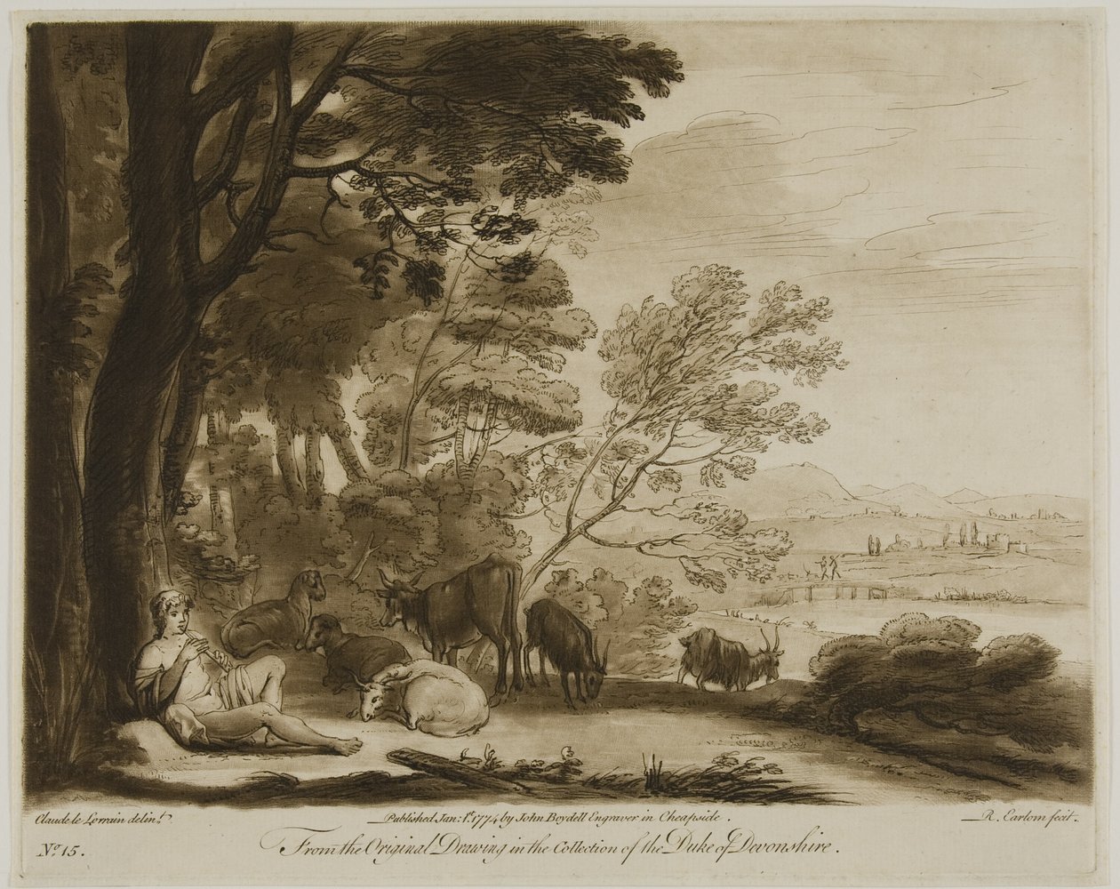 Shepherd Playing the Flute by Richard Earlom
