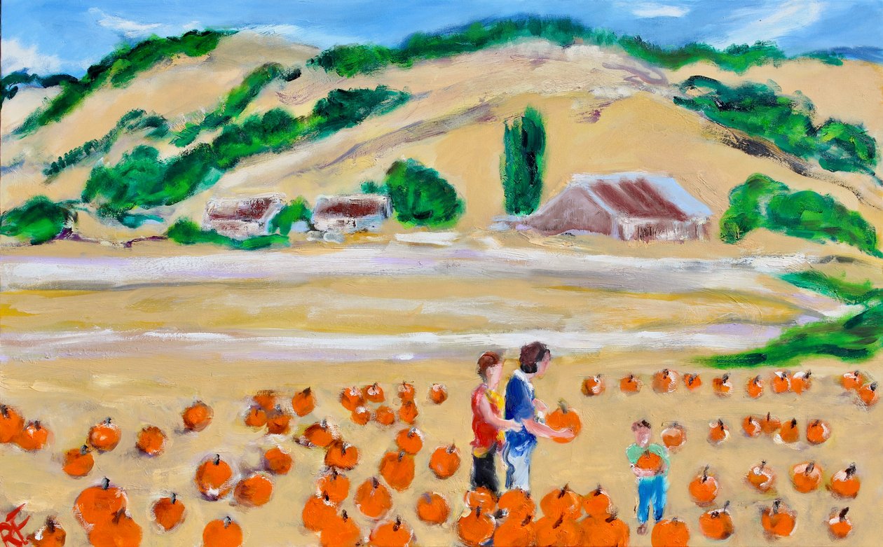 Picking a Pumpkin, Nicasio by Richard Fox