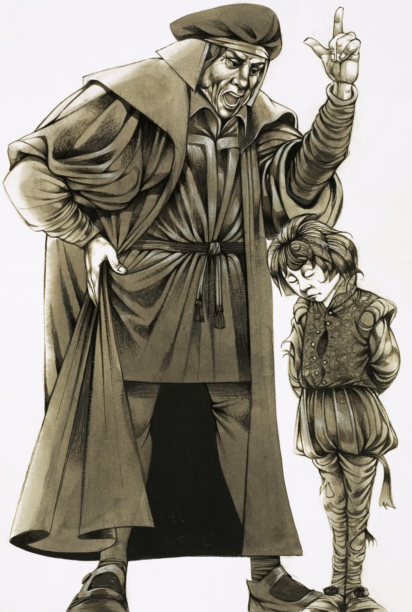 Unidentified Boy Being Told Off by Man by Richard Hook