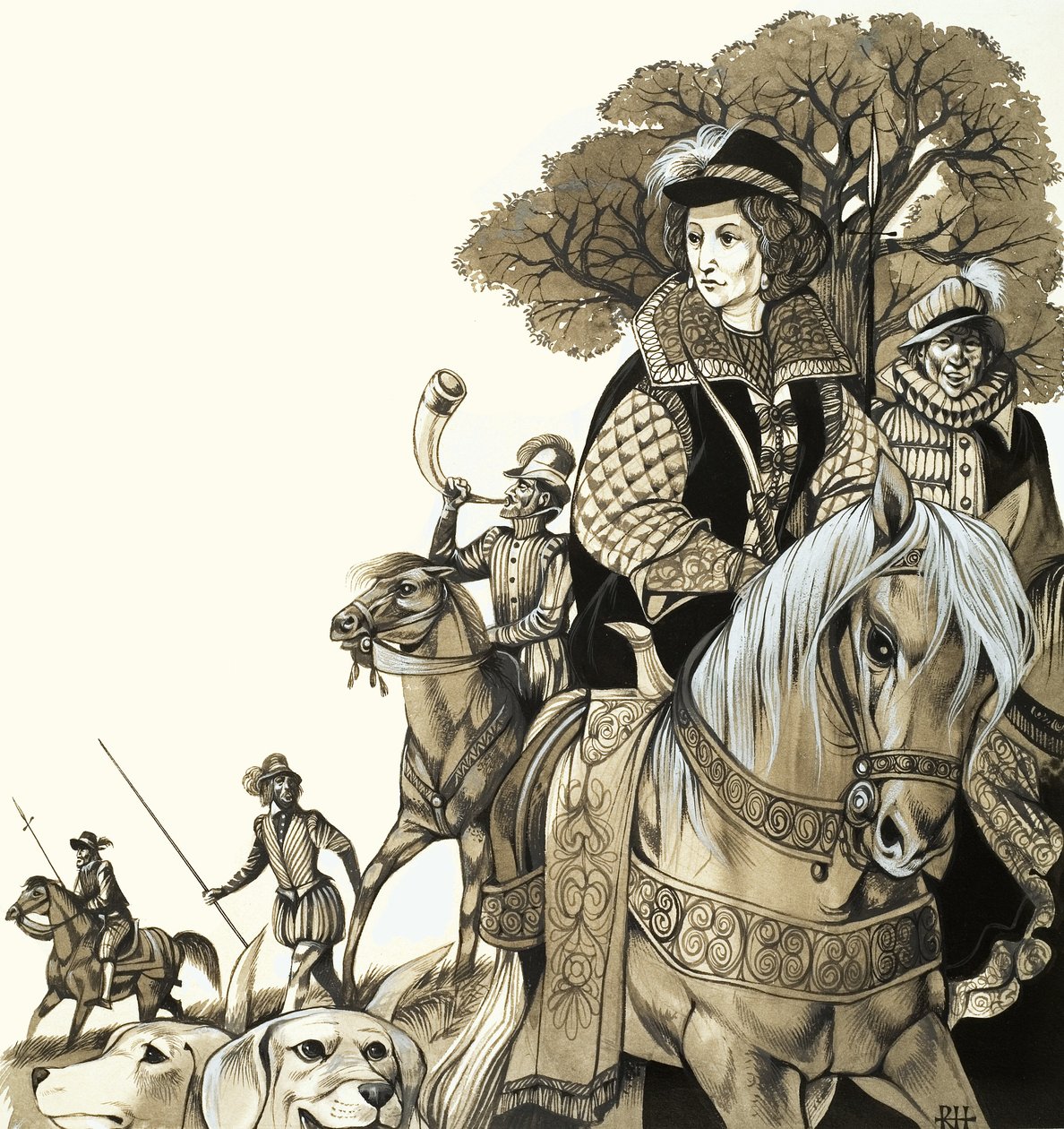 Young Elizabeth I Out Hunting by Richard Hook