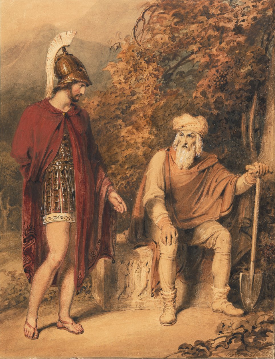 Alcibiades and Timon by Richard Westall