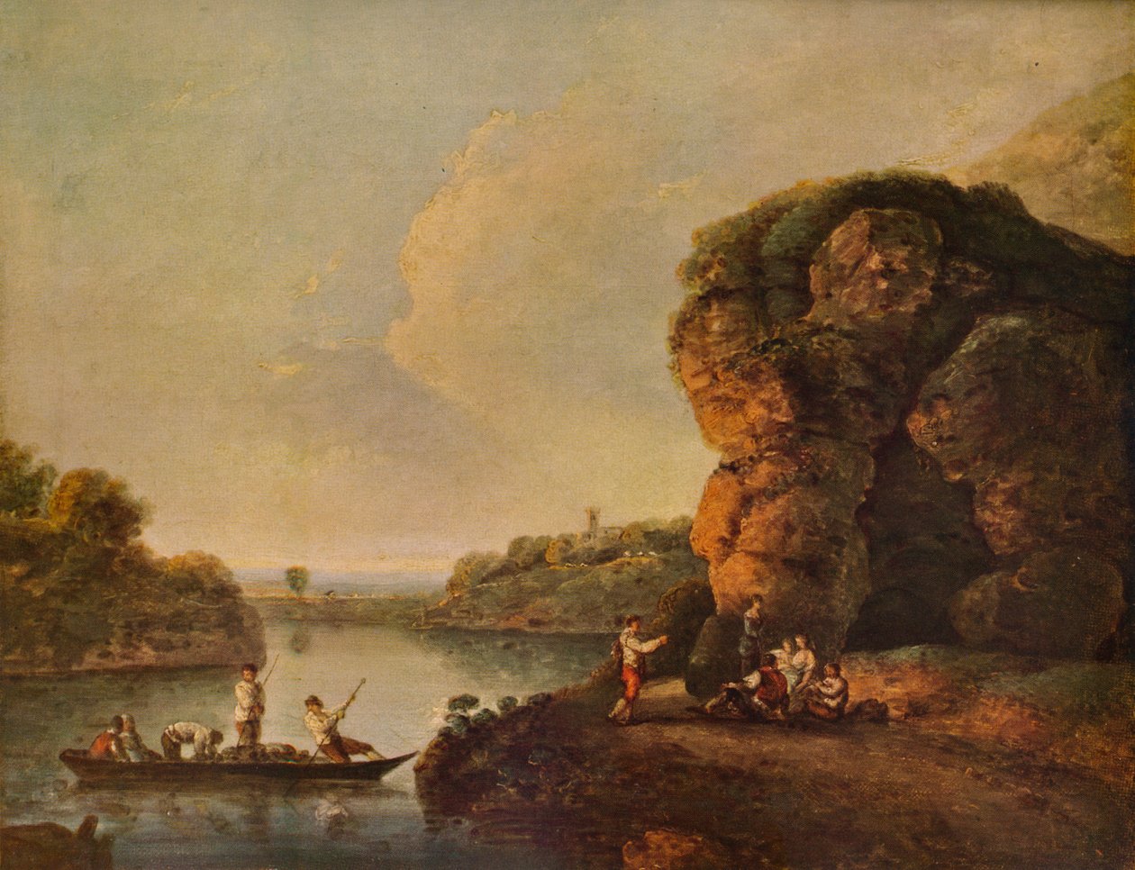 Landscape, with River and Boats by Richard Wilson