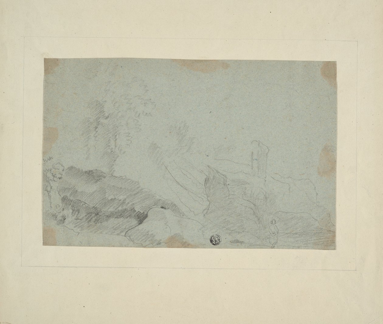 Rocky Landscape with Standing Figure by Richard Wilson