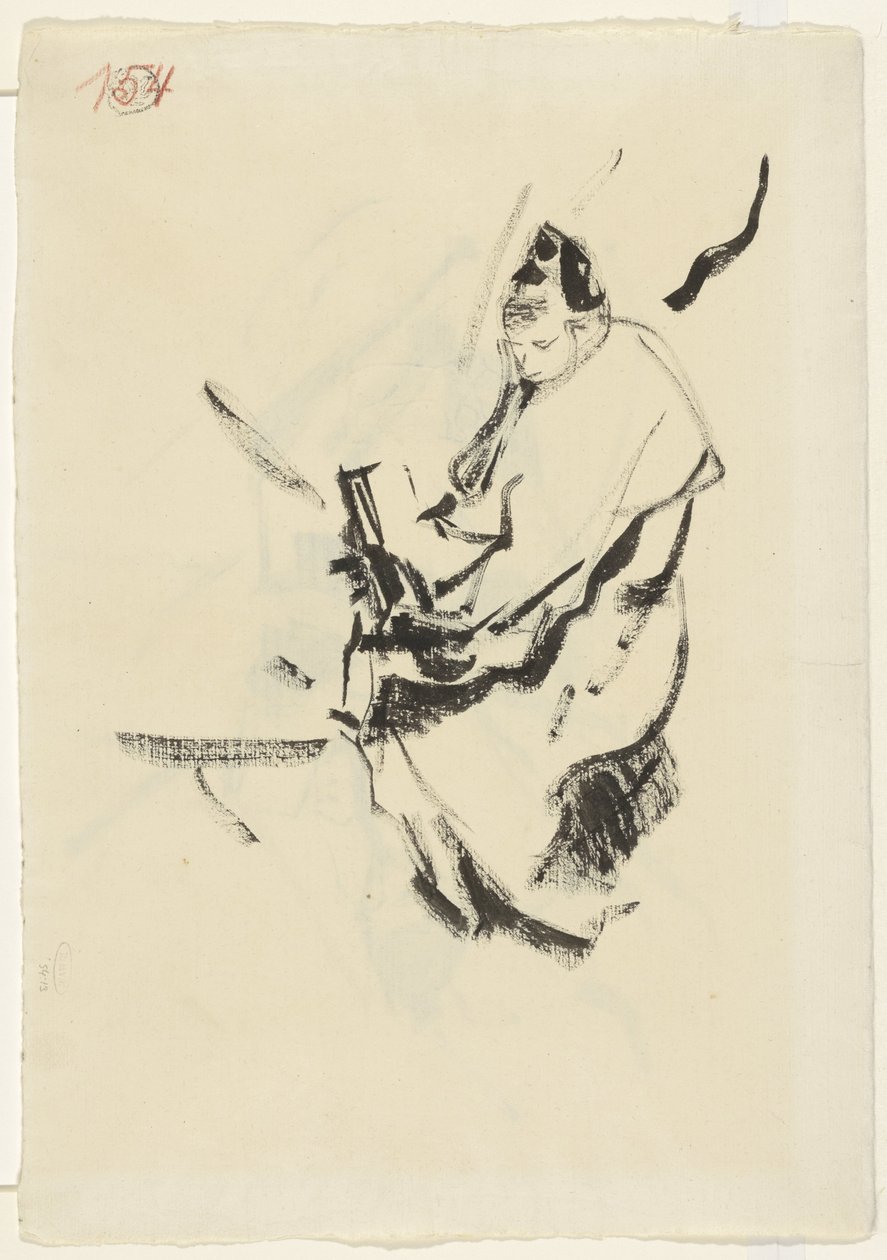 Reclining Woman, in Cushions, with a Book by Rik Wouters
