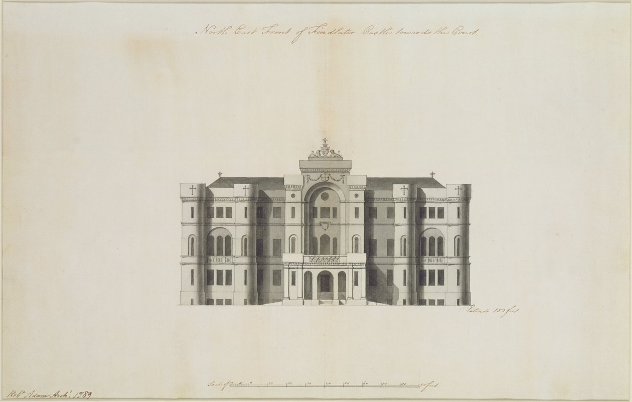 An Unexecuted Design for North East Front of Findlater Castle, for the Earl of Seafield, 1789 by Robert Adam