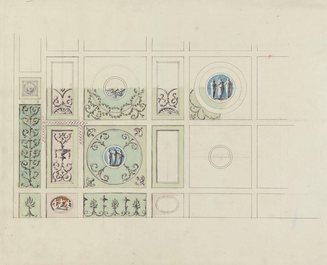 Design for the Ceiling of the Eating Parlour, Headfort House by Robert Adam