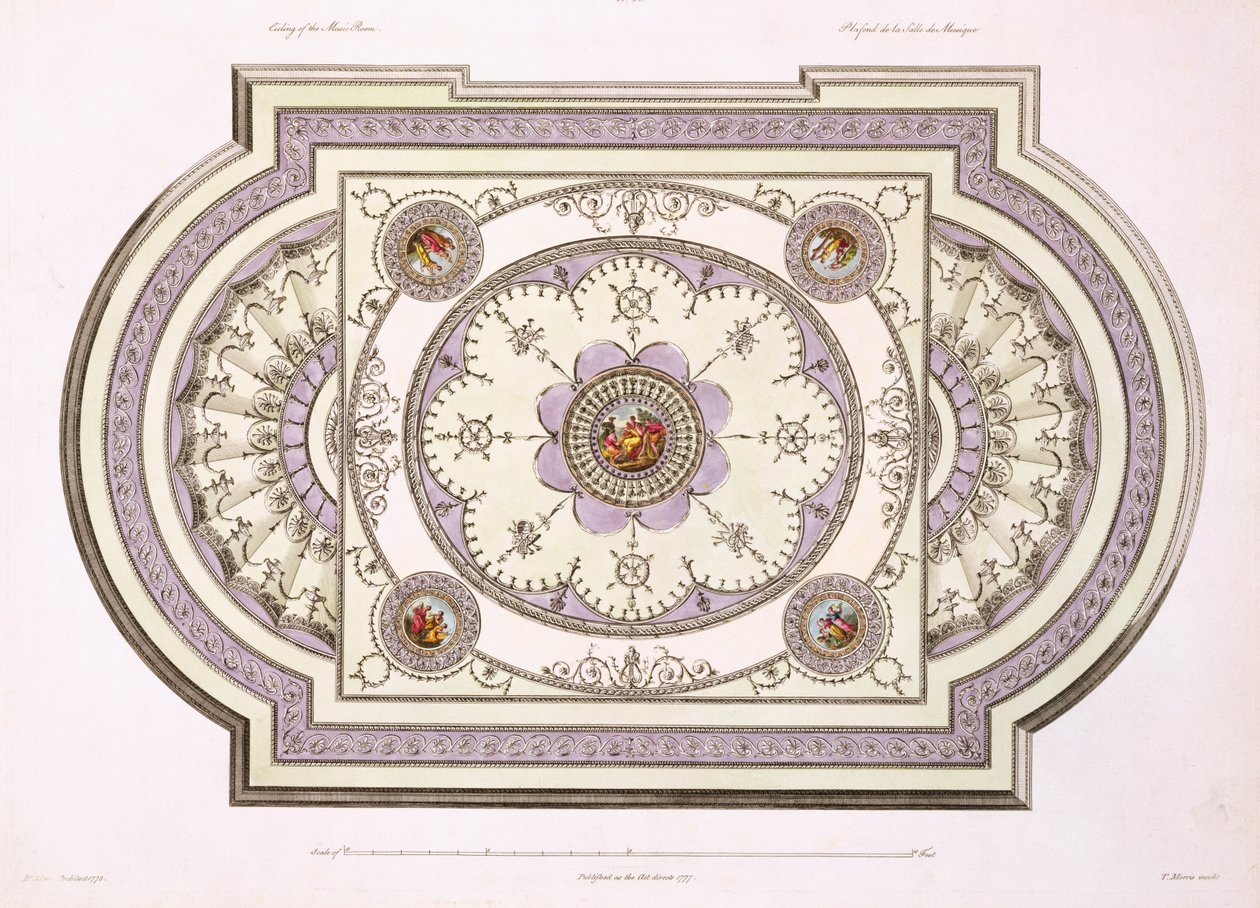 The Ceiling of the Music Room, from Works in Architecture, Volume II, 1779 by Robert Adam