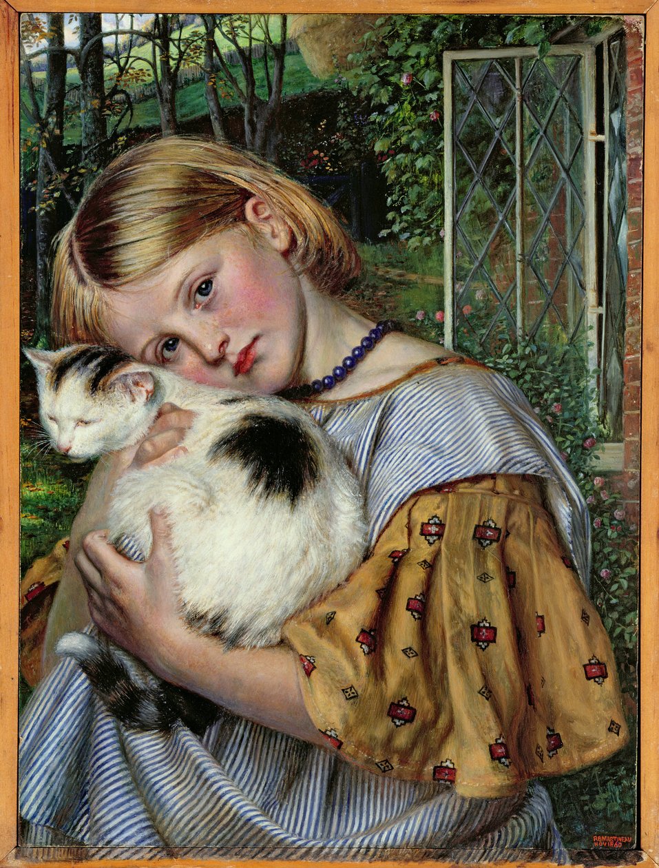 A Girl with a Cat by Robert Braithwaite Martineau