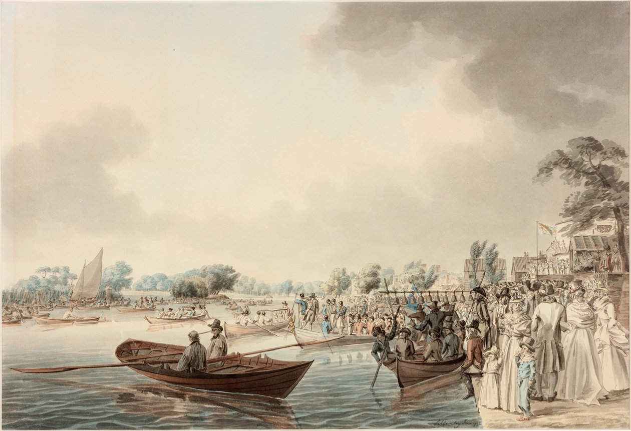 Rowing Match at Richmond, Surrey, (Birthday of the Duke of Clarence) by Robert Cleveley