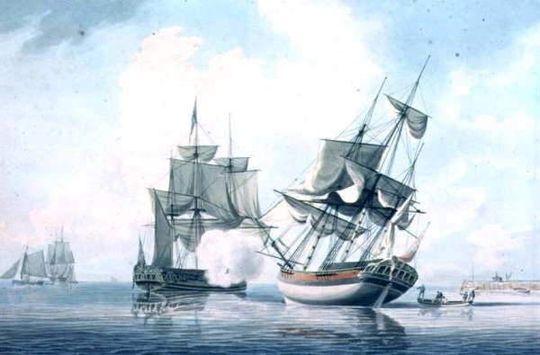 Sea Piece with Shipping by Robert Cleveley