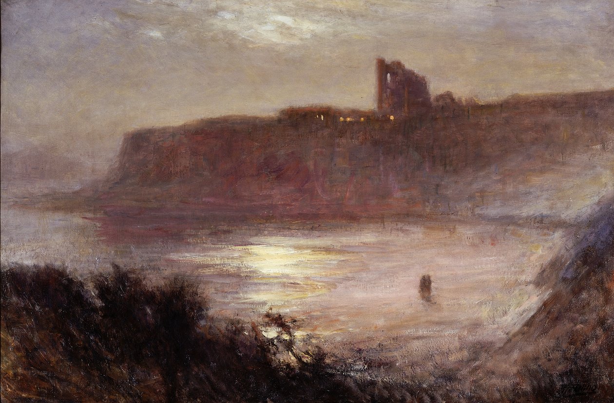 Moonlight - Tynemouth Priory, c.1922 by Robert Jobling