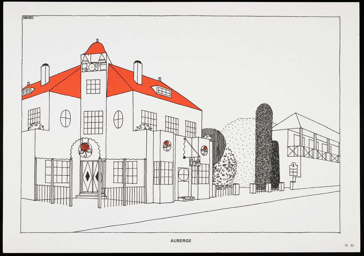 Auberge, from Une Cite Moderne, Dessins de Rob Mallet-Stevens Architecte by Robert Mallet Stevens