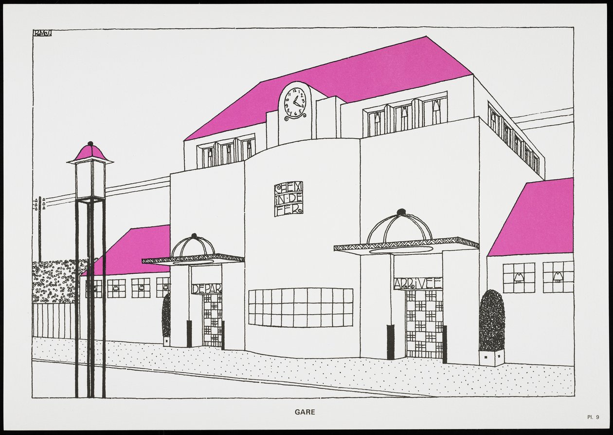 Gare, from Une Cite Moderne, Dessins de Rob Mallet-Stevens Architecte by Robert Mallet Stevens