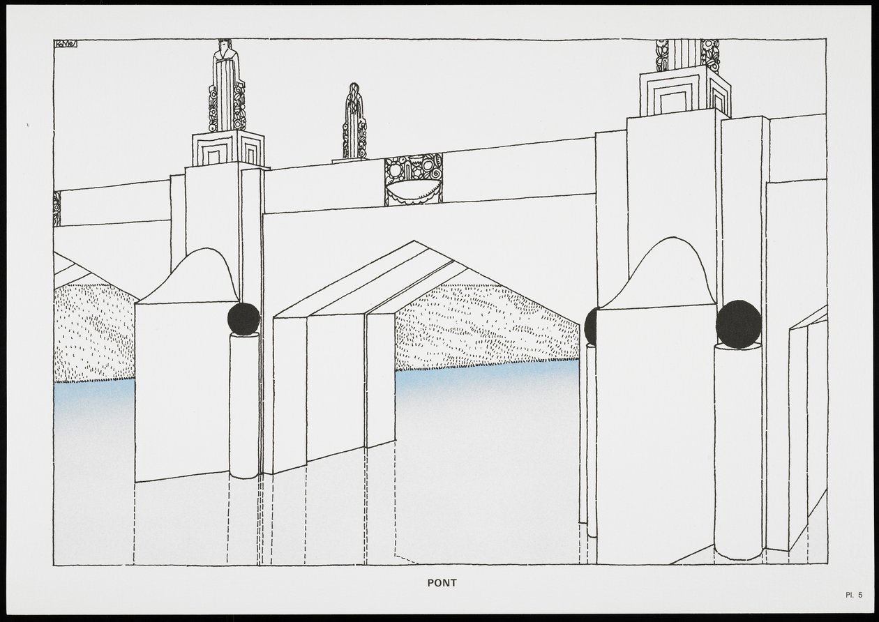 Pont, from Une Cite Moderne, Dessins de Rob Mallet-Stevens Architecte, 1987 by Robert Mallet Stevens