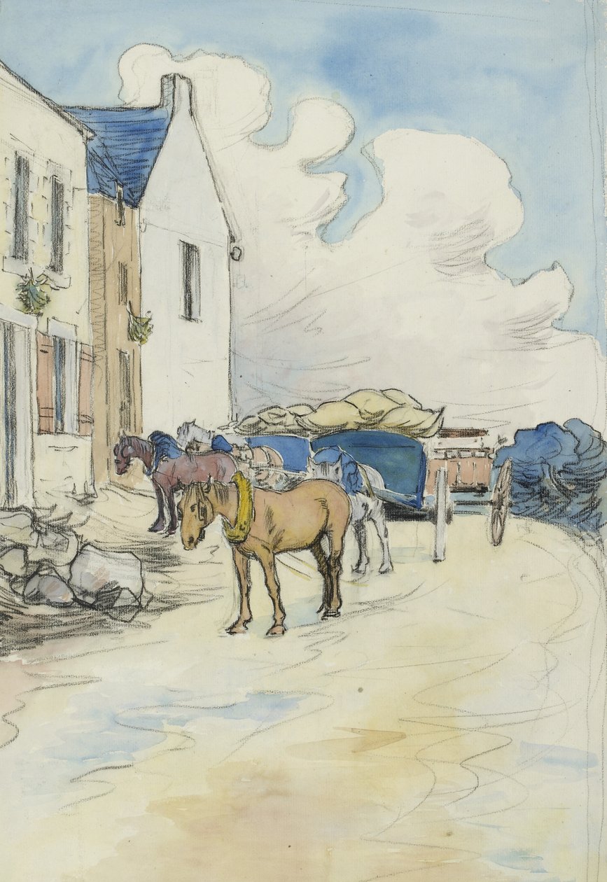 Outside the Wine Shop by Robert Polhill Bevan