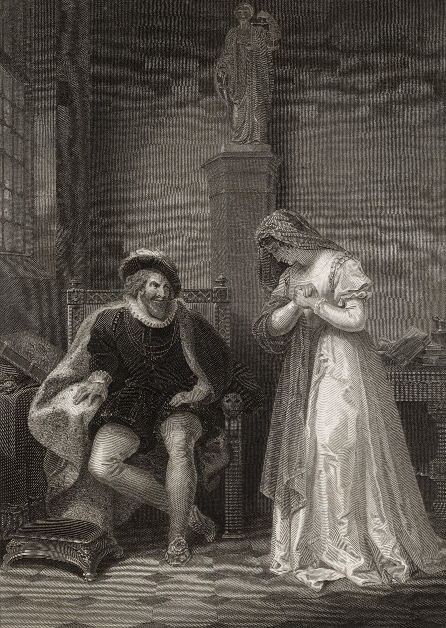 Angelo and Isabella, engraved by W.C. Wilson, from 