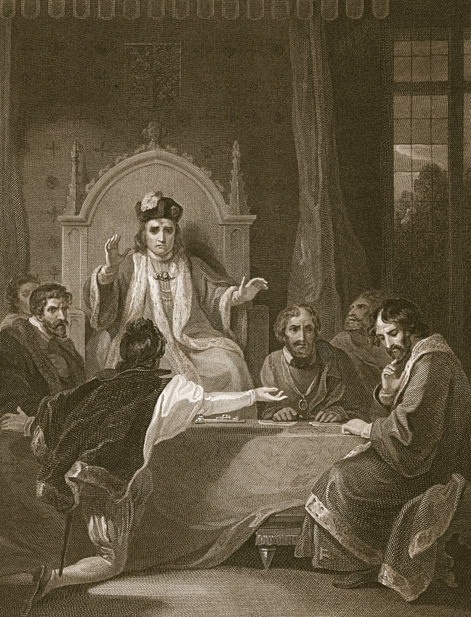 Clifford accusing Stanley, engraved by W. Bromley, illustration from David Hume