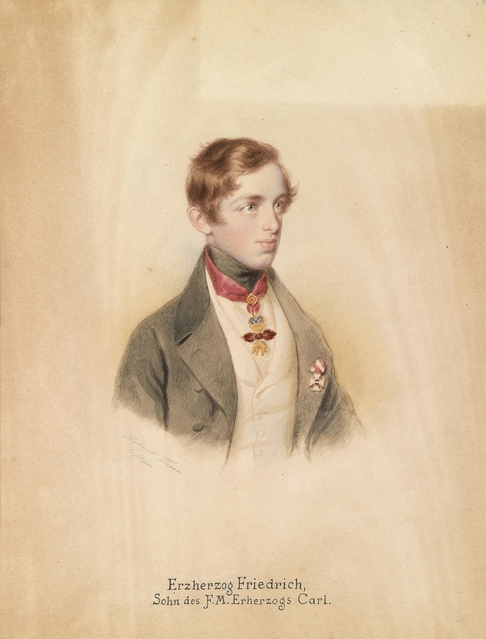 Portrait of Archduke Friedrich Ferdinand Leopold of Austria (1821-1847) with the Order of the Golden Fleece and the Knight