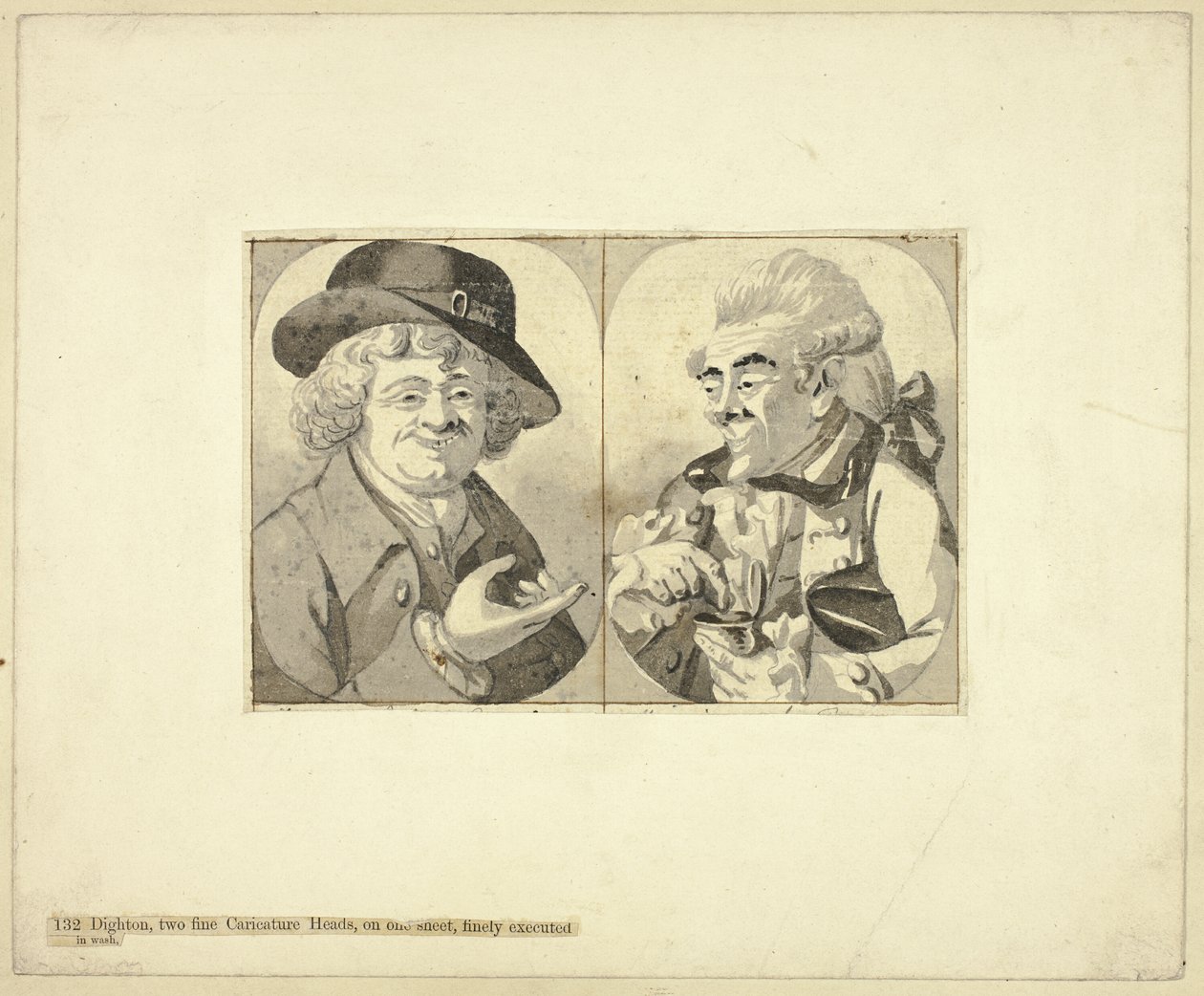 Two Bust-length Caricatures by Robert Dighton