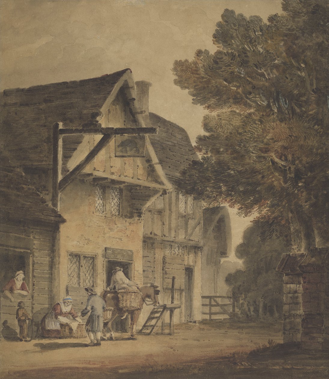Figures Outside the Boar Inn by Robert Dixon