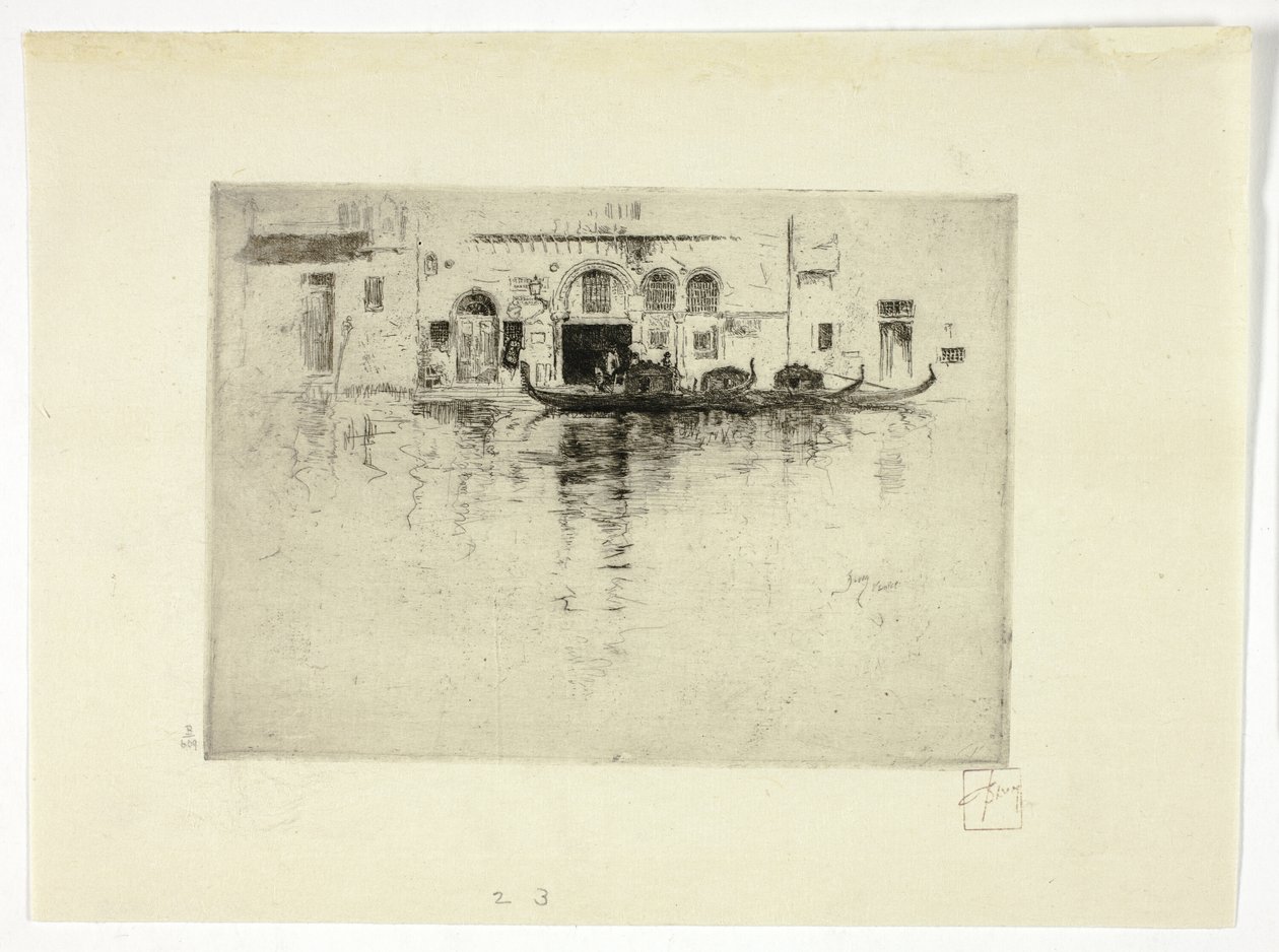 Gondolas and Venetian Palace by Robert Frederick Blum