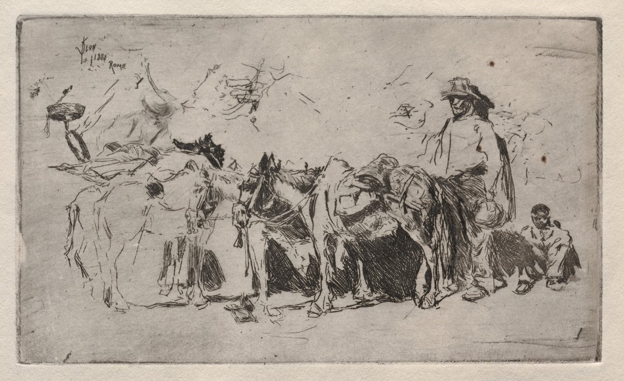 Men and Donkeys, Rome by Robert Frederick Blum