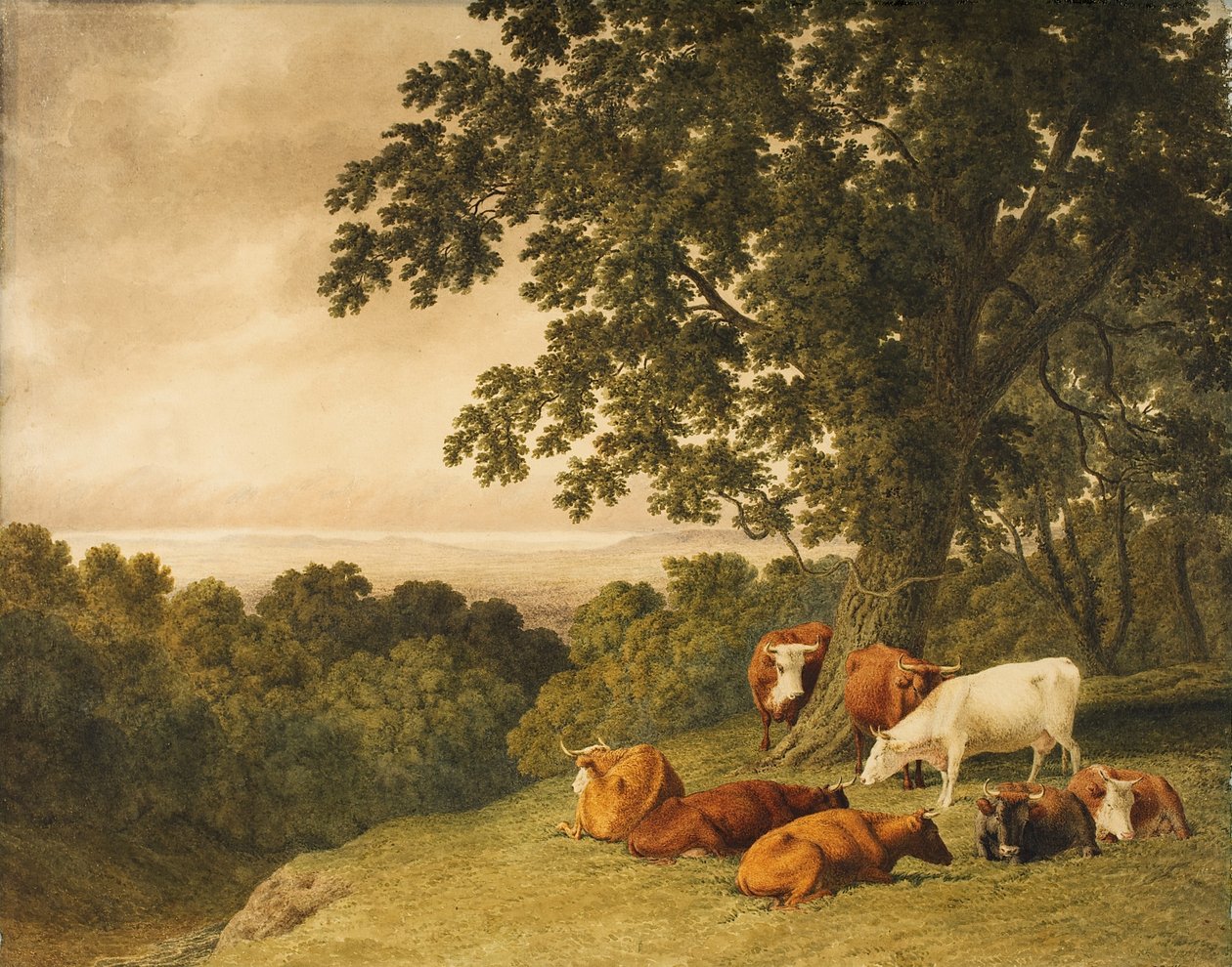Landscape with Cattle, 1819 by Robert Hills