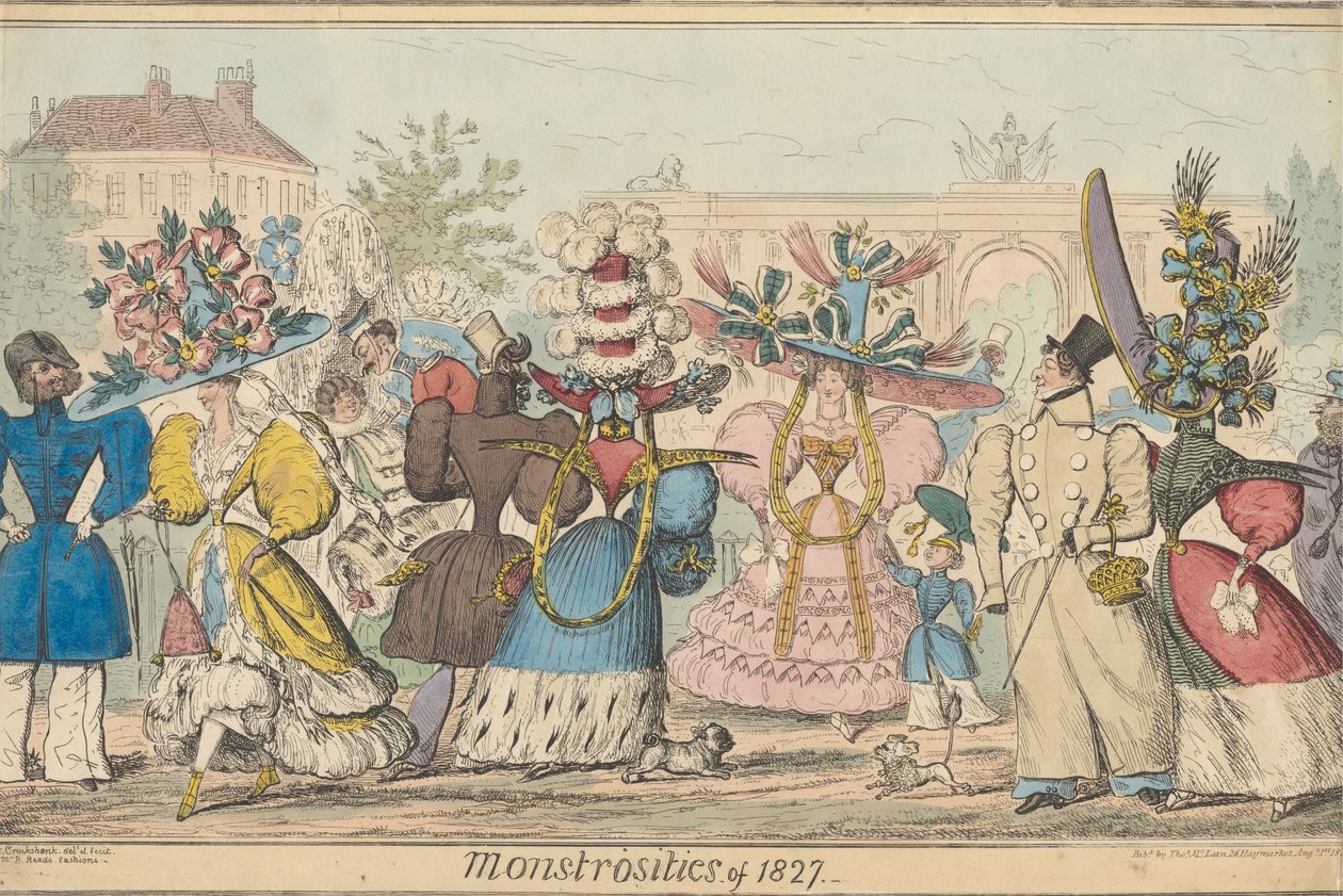 Monstrosities of 1827 by Robert Isaac Cruikshank