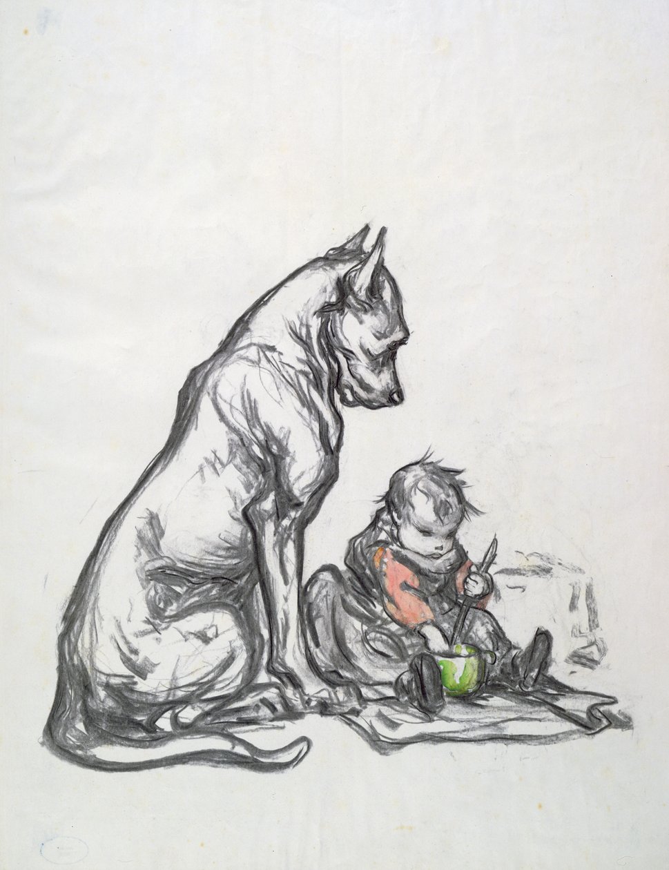 Dog and child by Robert Noir