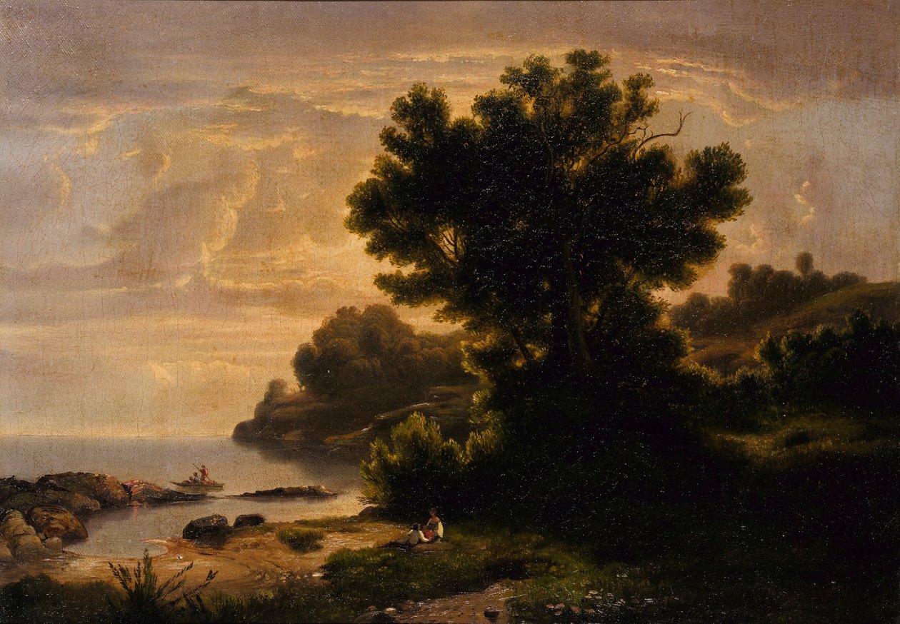 Landscape with Family by Lake by Robert S. Duncanson