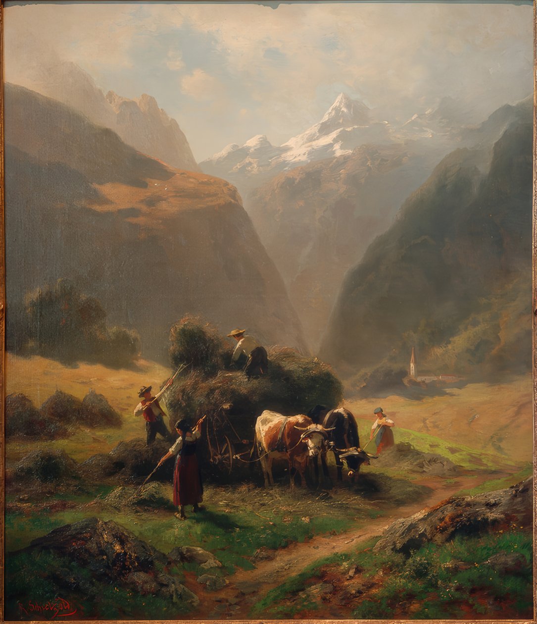 Hay Harvest in the High Mountains by Robert Schietzold
