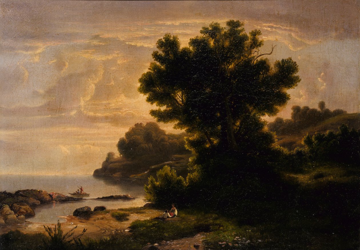 Landscape with Family by Lake, 1858 by Robert Seldon Duncanson