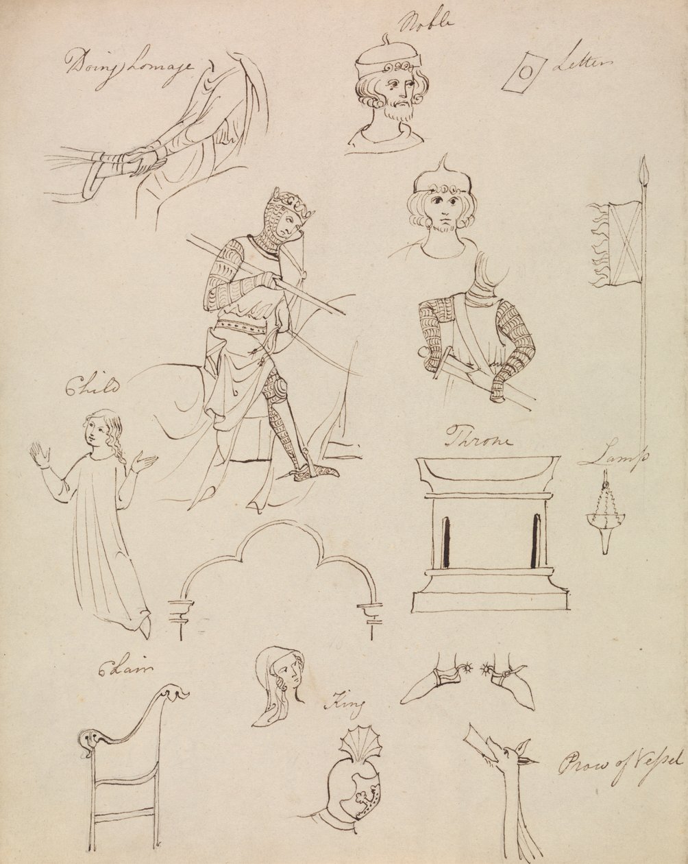 Figure Studies for Medieval Noble Life by Robert Smirke