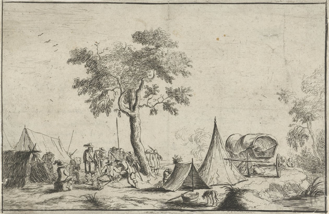 Encampment with a Pointed Tent by Robert van den Hoecke