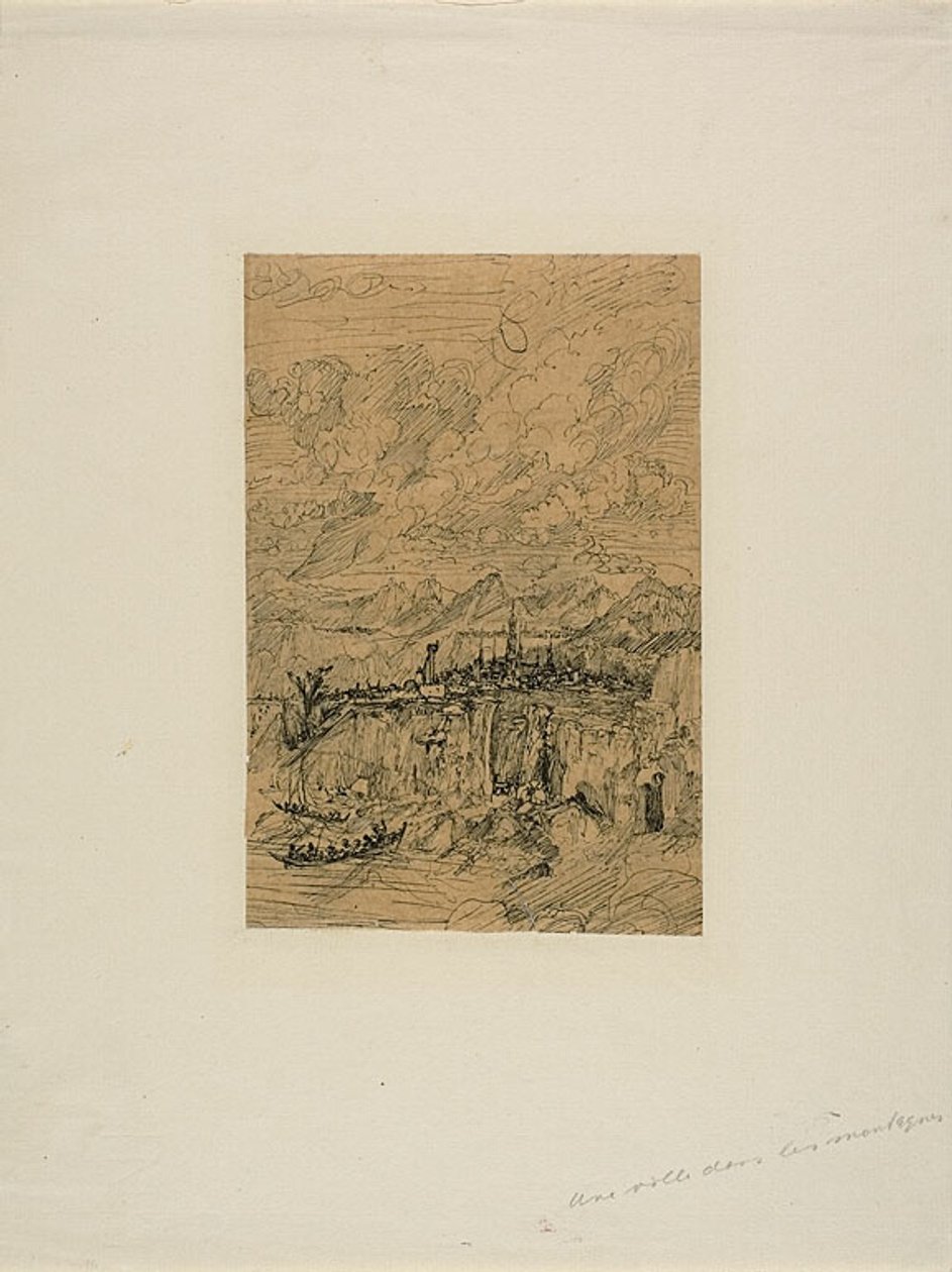 City in the Mountains by Rodolphe Bresdin