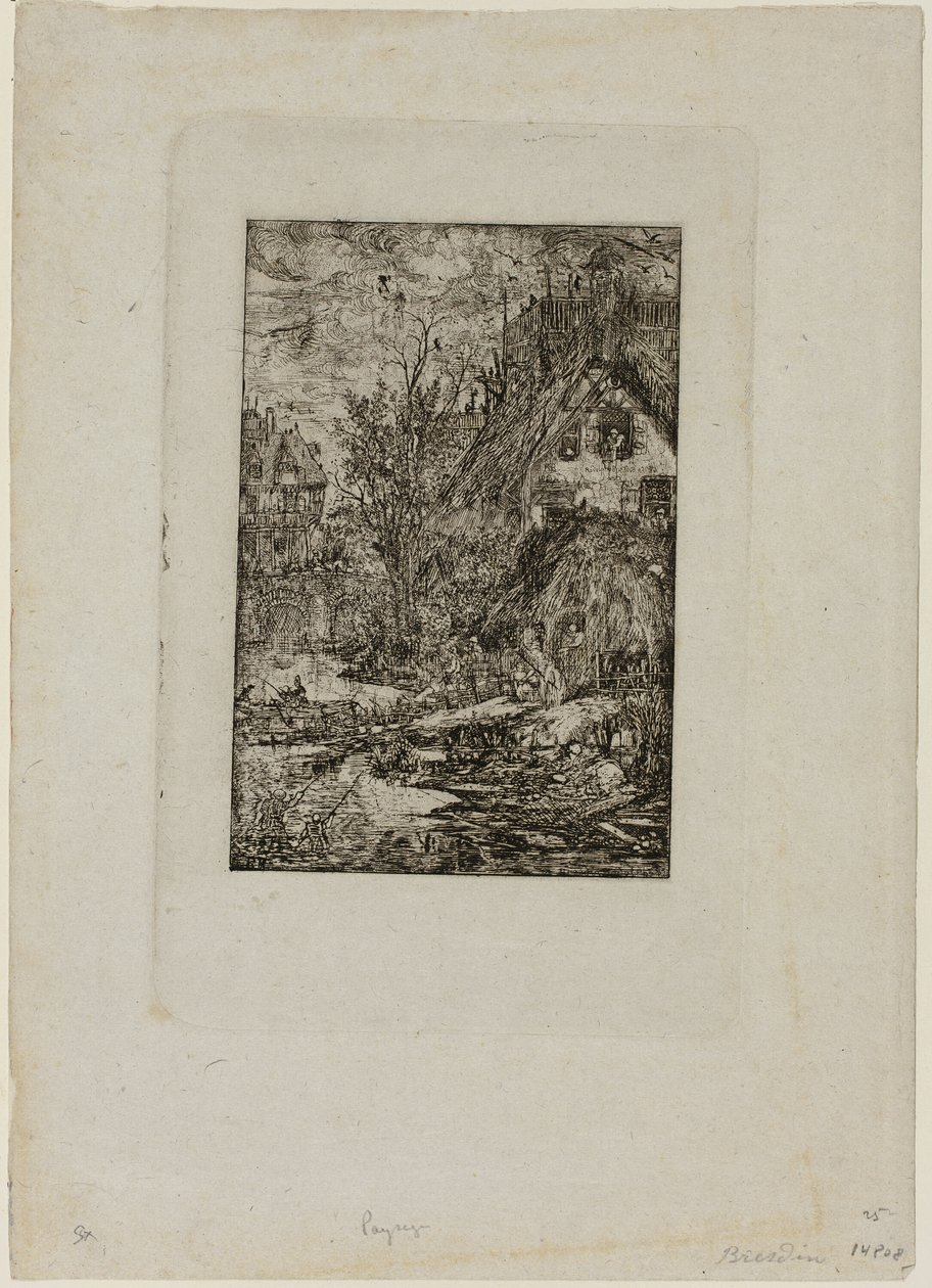 Entering a Village, from Revue Fantaisiste by Rodolphe Bresdin