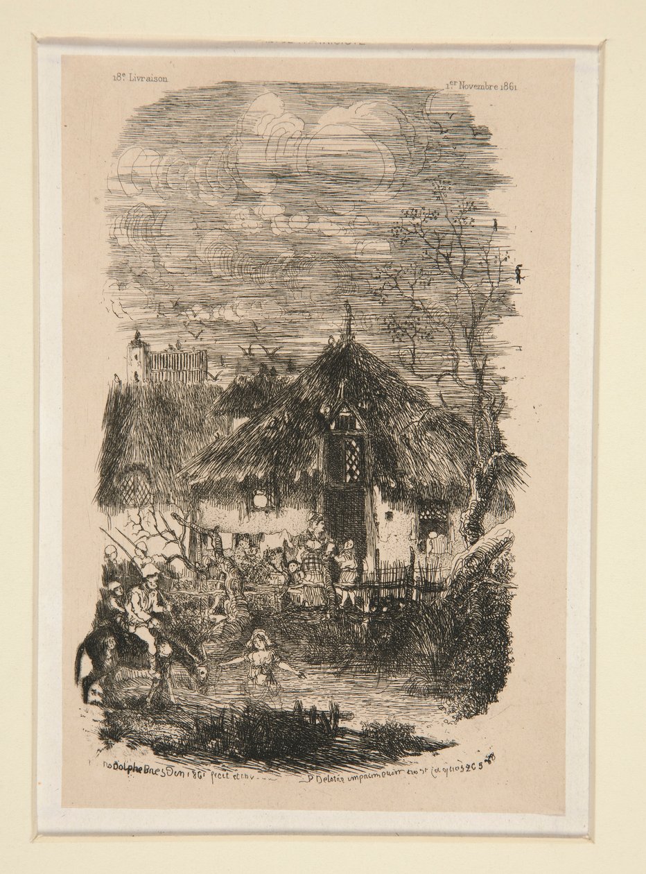 Farm Pavilion from La Revue Fantaisiste by Rodolphe Bresdin