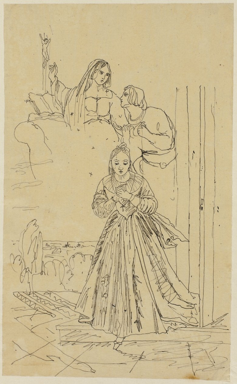 Refuge in Prayer by Rodolphe Bresdin